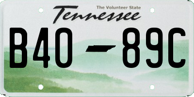 TN license plate B4089C