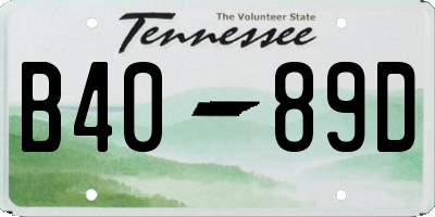 TN license plate B4089D