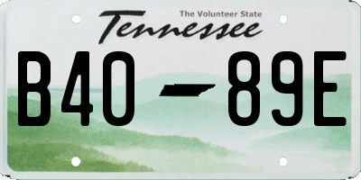 TN license plate B4089E