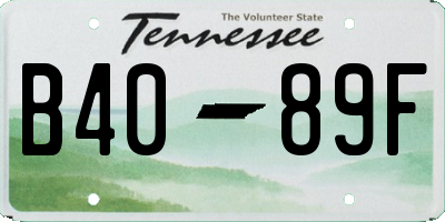 TN license plate B4089F
