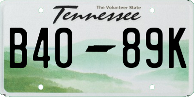 TN license plate B4089K