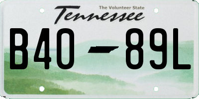 TN license plate B4089L