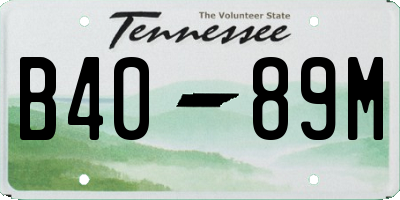 TN license plate B4089M