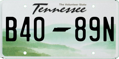 TN license plate B4089N