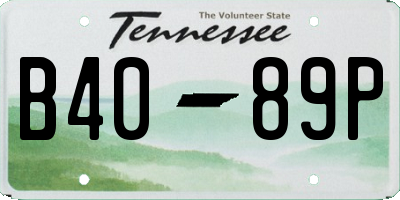 TN license plate B4089P