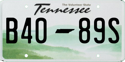 TN license plate B4089S