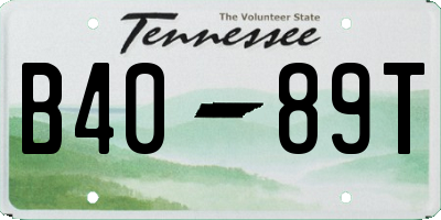 TN license plate B4089T