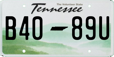 TN license plate B4089U