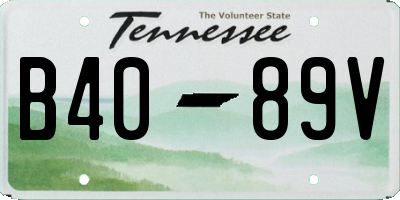 TN license plate B4089V