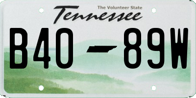 TN license plate B4089W