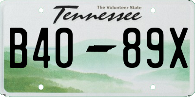TN license plate B4089X