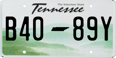 TN license plate B4089Y