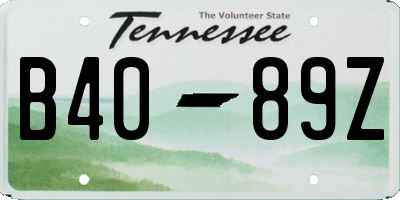TN license plate B4089Z