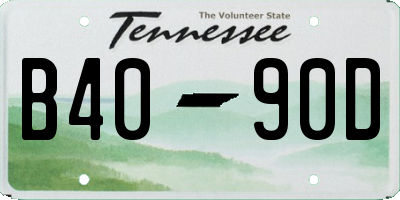 TN license plate B4090D