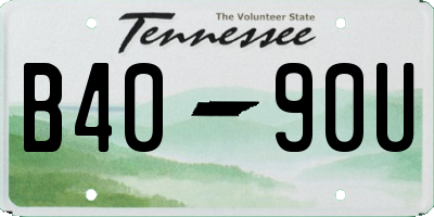 TN license plate B4090U