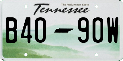 TN license plate B4090W