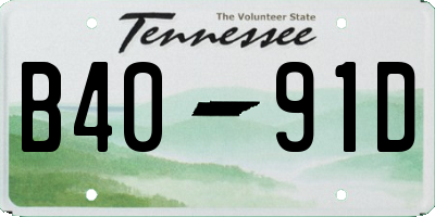 TN license plate B4091D