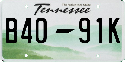 TN license plate B4091K