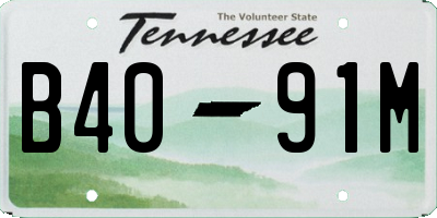 TN license plate B4091M