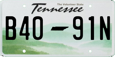 TN license plate B4091N