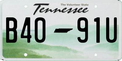 TN license plate B4091U