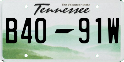 TN license plate B4091W