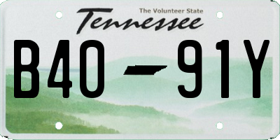 TN license plate B4091Y