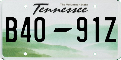 TN license plate B4091Z