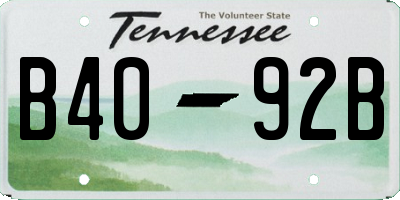 TN license plate B4092B