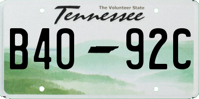TN license plate B4092C
