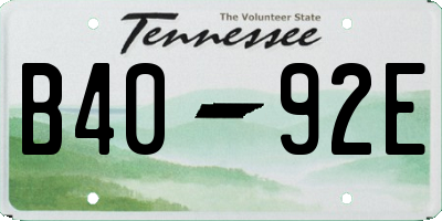 TN license plate B4092E