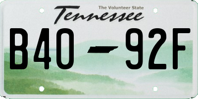 TN license plate B4092F