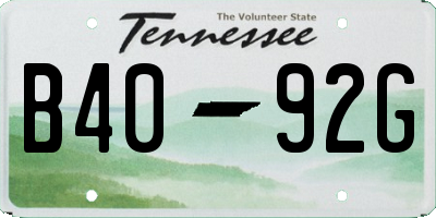 TN license plate B4092G