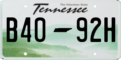 TN license plate B4092H