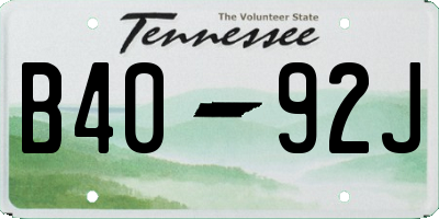 TN license plate B4092J
