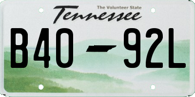 TN license plate B4092L