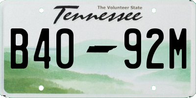 TN license plate B4092M