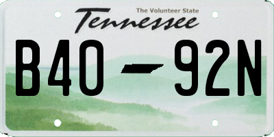 TN license plate B4092N