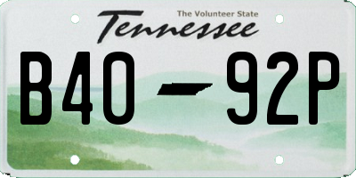 TN license plate B4092P