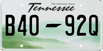 TN license plate B4092Q