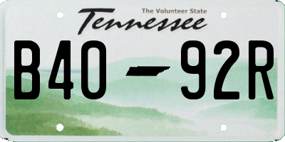 TN license plate B4092R