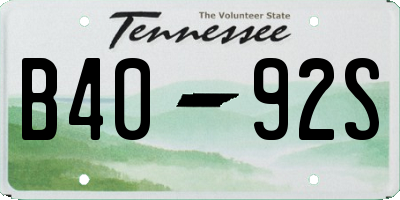 TN license plate B4092S
