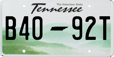 TN license plate B4092T