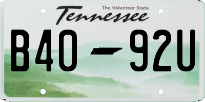 TN license plate B4092U