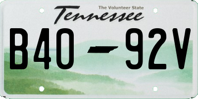 TN license plate B4092V