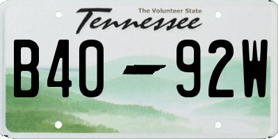 TN license plate B4092W