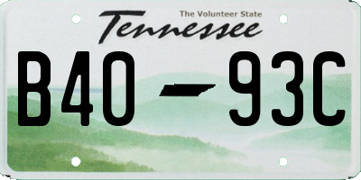 TN license plate B4093C