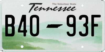 TN license plate B4093F