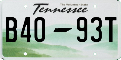 TN license plate B4093T