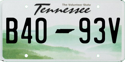 TN license plate B4093V